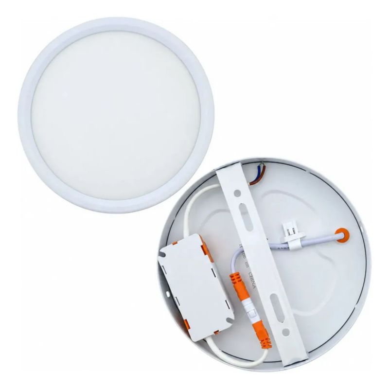 Lampara Panel Led Plafon Sobreponer 30 Cm Redonda 24w Frio