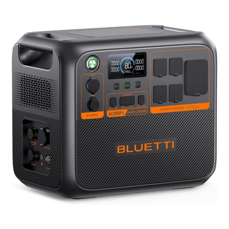 BLUETTI AC200PL Estación de Energía Portátil 2304Wh de capacidad y 2400W potencia continua – Batería LiFePO4 120V Generador Solar