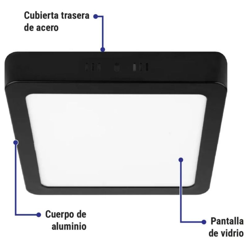 Lampara Led De Sobreponer Cuadrada 18w Luz Blanca Fria 6500k