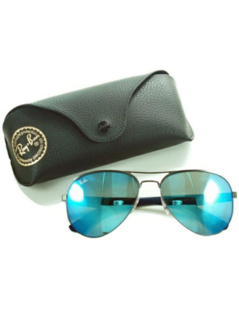 Lentes Anteojos de Sol Ray Ban Aviator RB3523 Espejo azul/metal mate 59-17
