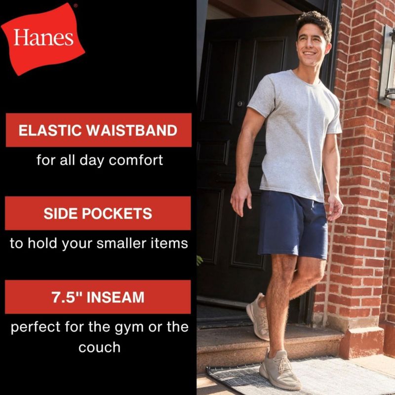 SHORTS Hanes XXL 19 cm Light Steel algodón