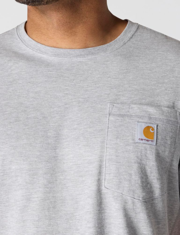 Camiseta Carhartt 4XL Gris Jaspeado con Bolsillo