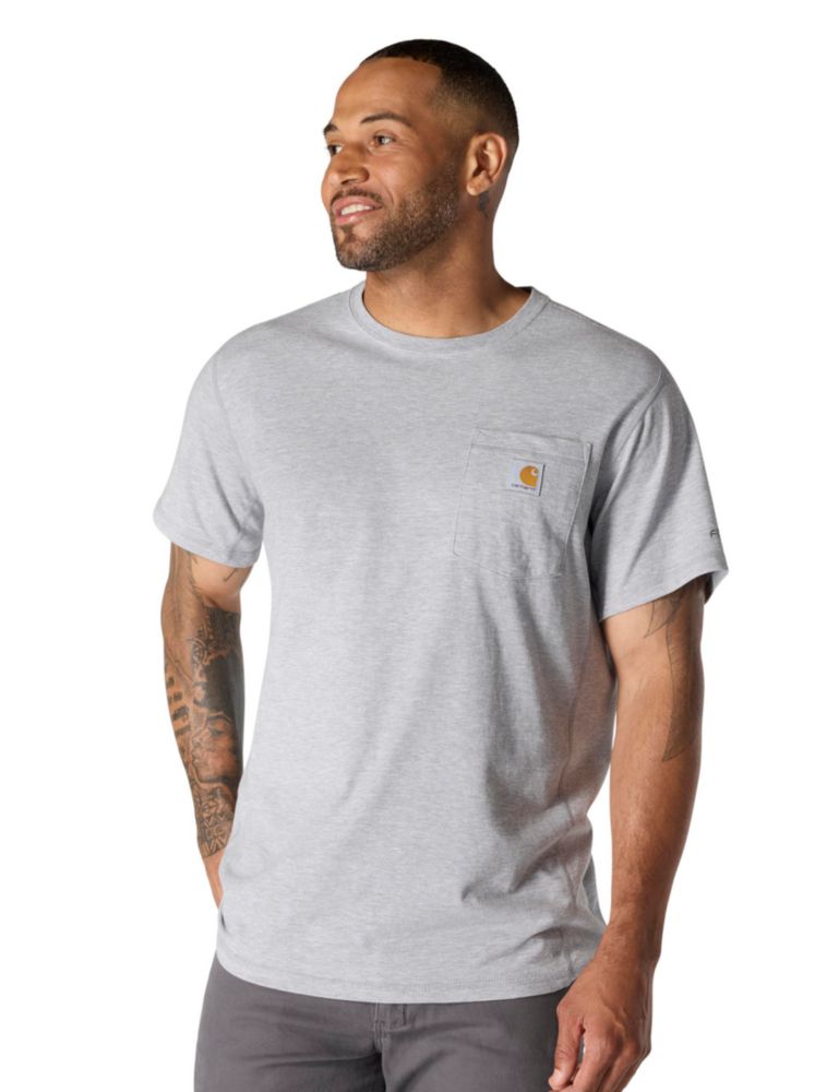 Camiseta Carhartt 4XL Gris Jaspeado con Bolsillo
