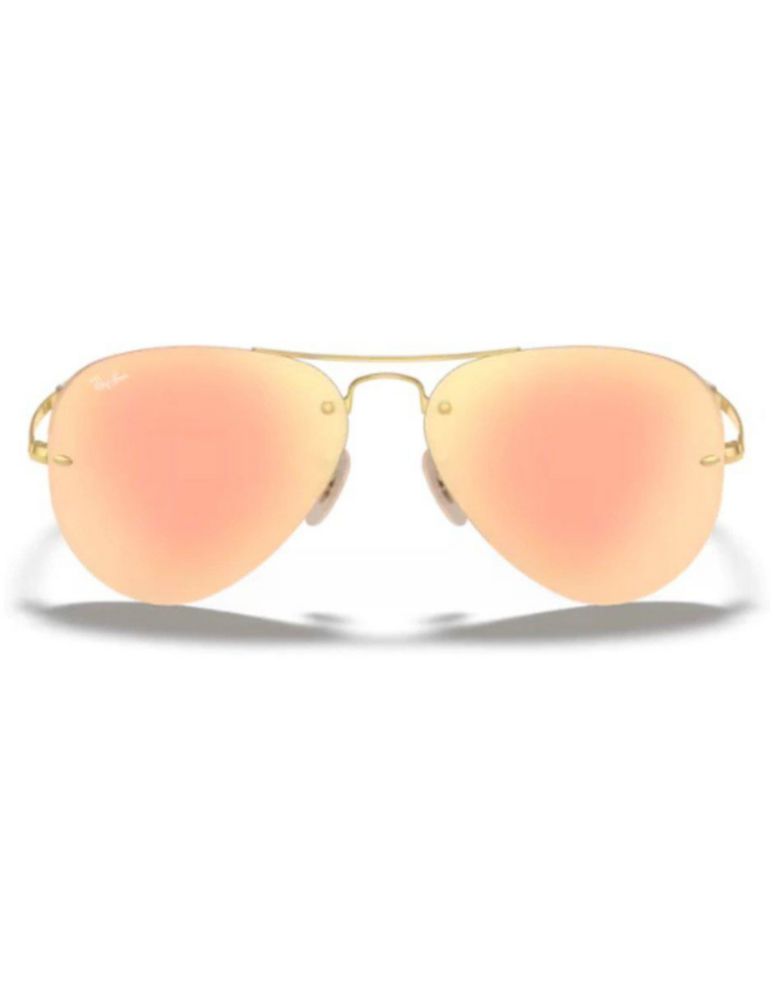 Anteojos Lentes Sol Ray Ban Aviator RB3449 0012Y 59-14 Espejo dorado y cobre