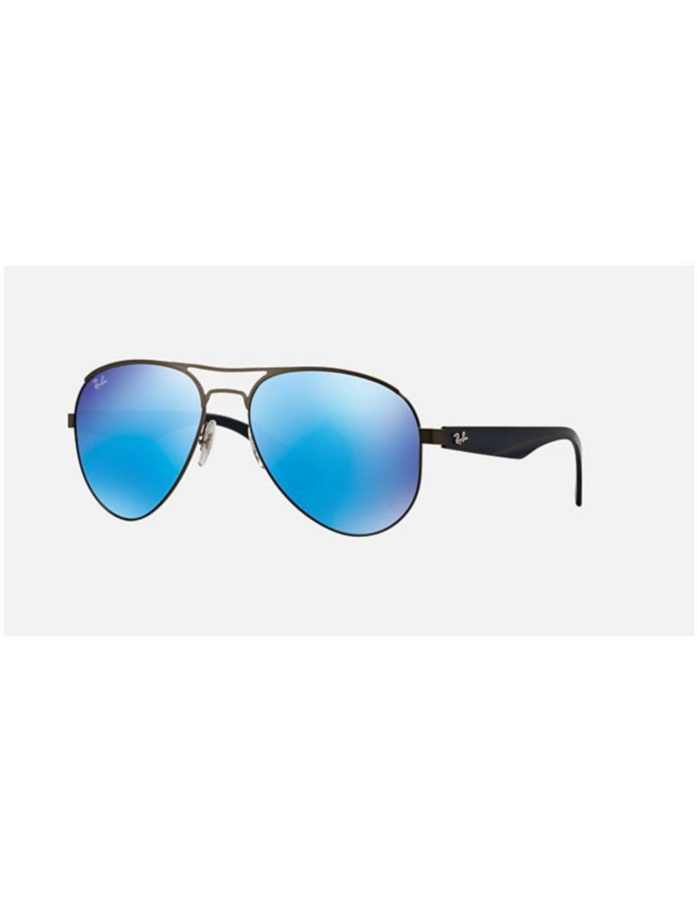 Anteojos Lentes Sol Ray Ban Aviator RB3523 Espejo azul/metal mate 59-17