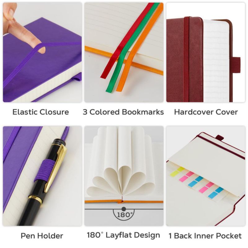 Cuaderno de notas FOCUS DAY A5 320 páginas multicolor (Juego de 3)