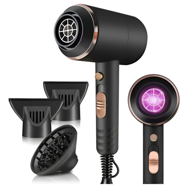 Secadora de cabello Kemei KM-8896 negra 110V/220V
