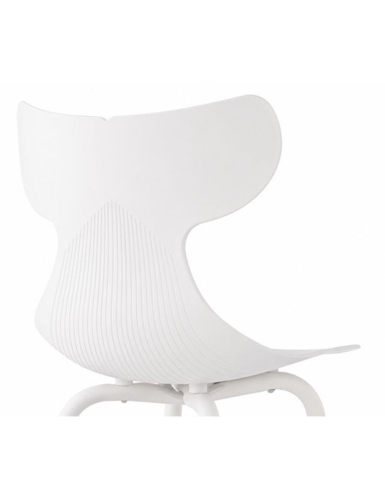 Silla con Respaldo Flexible Ergonómico, Polipropileno para Interior, Color Blanco, Soporta 120kg