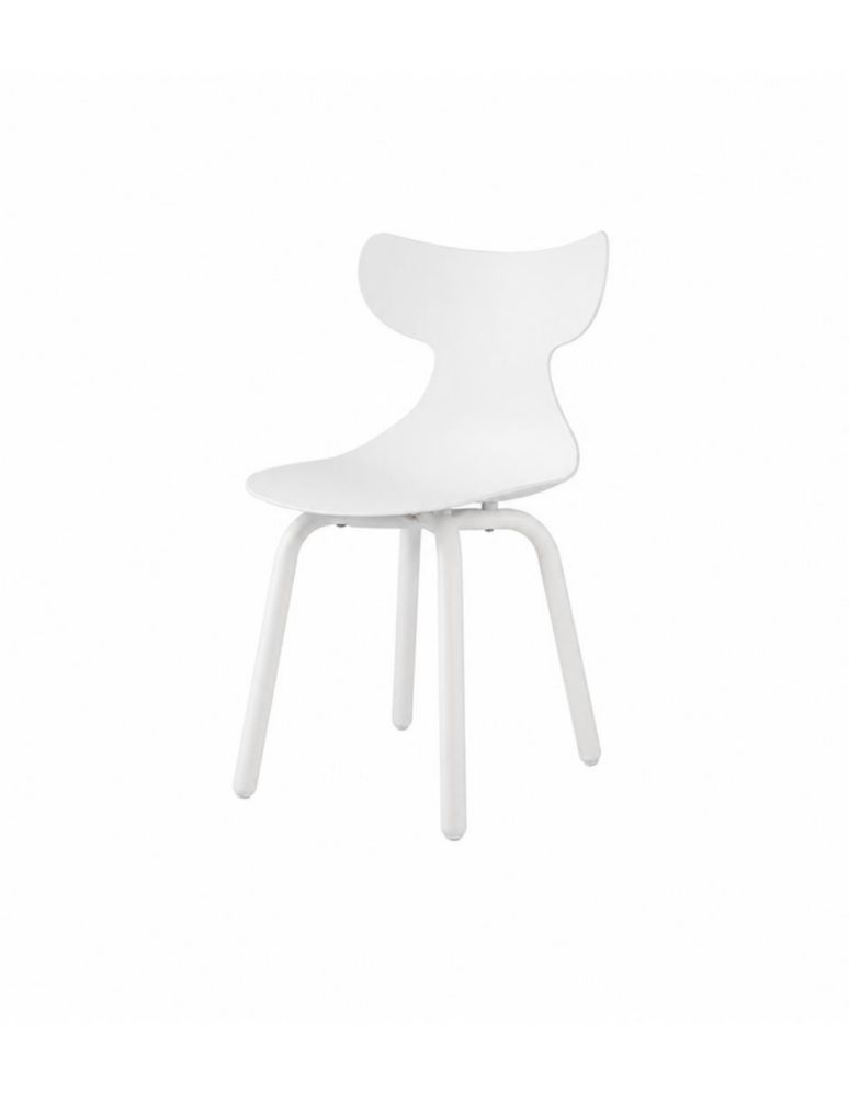 Silla con Respaldo Flexible Ergonómico, Polipropileno para Interior, Color Blanco, Soporta 120kg