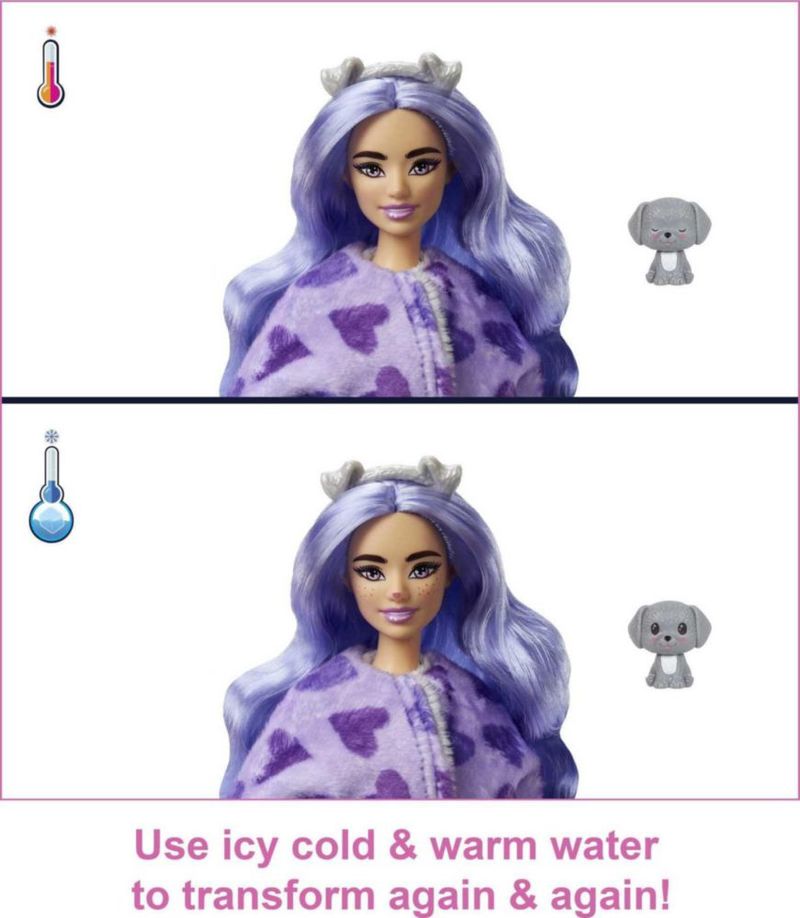Muñeca de moda Barbie Cutie Reveal con disfraz de cachorro de peluche