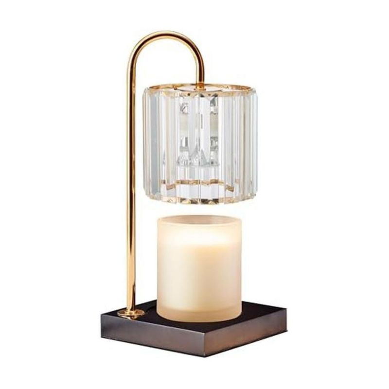 Calentador de Velas Mikasa 35 cm con Pantalla de Vidrio y Base de Madera 50 W