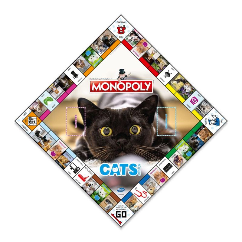 Juego de Mesa Monopoly Gatos Edición en Inglés Juega con tus Felinos Favoritos con Fichas Personalizadas y Comercia para Triunfar Divertido Juego