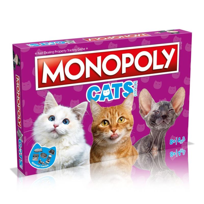 Juego de Mesa Monopoly Gatos Edición en Inglés Juega con tus Felinos Favoritos con Fichas Personalizadas y Comercia para Triunfar Divertido Juego