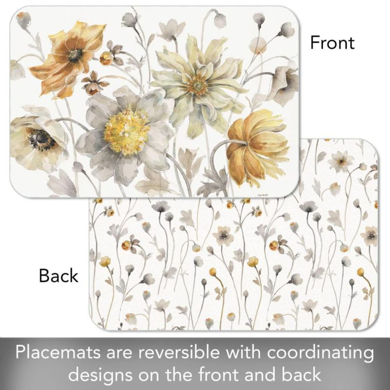 Mantel individual CounterArt 43 × 29 cm paquete de 4 reversible floral