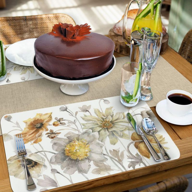 Mantel individual CounterArt 43 × 29 cm paquete de 4 reversible floral