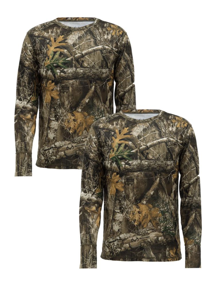 Camisa Realtree pack de 2 manga larga camuflaje Edge talla grande
