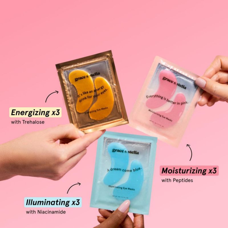 Parches para el contorno de ojos Grace & Stella – Pack surtido de 18 pares