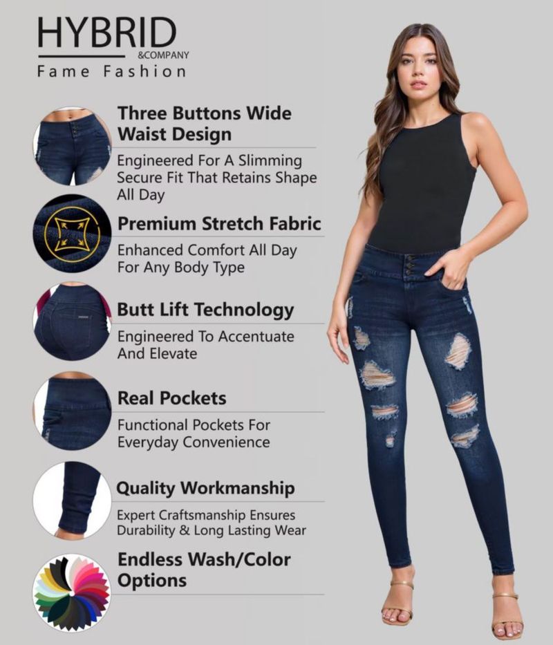 Jeans Hybrid & Company P45057SKX DWASH 18