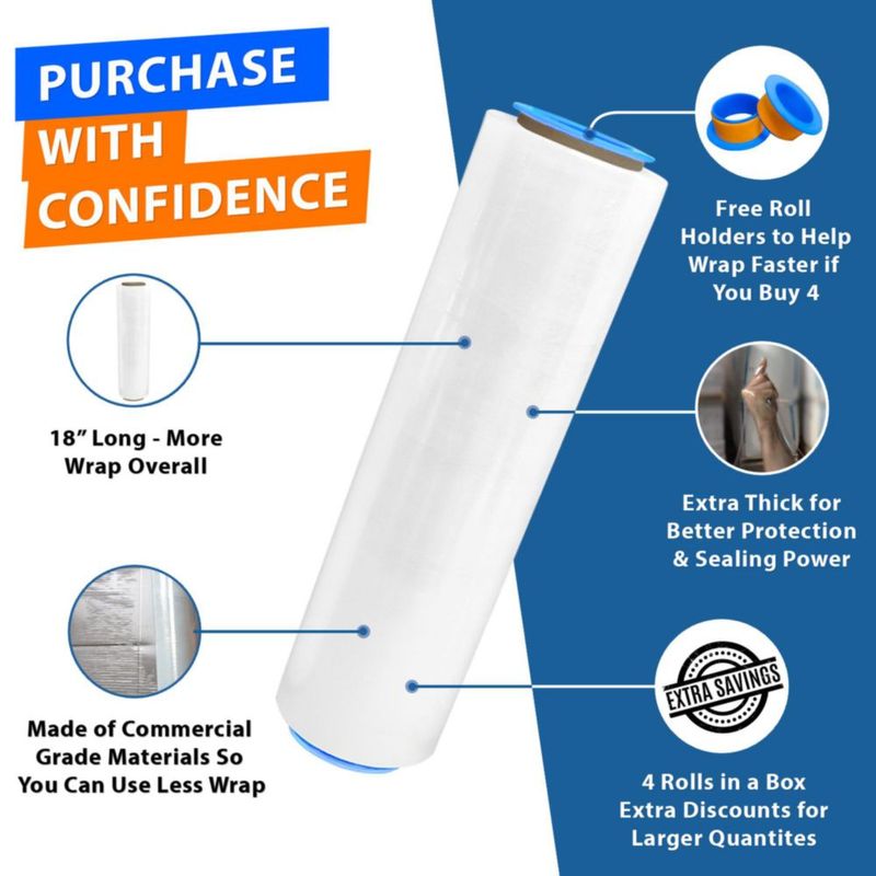 Film estirable Lifetime Supplies 46 cm 457 m calibre 80 – paquete de 4