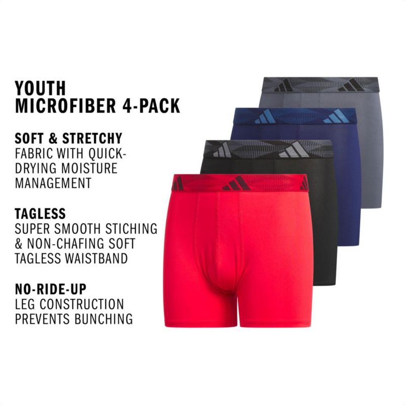 Calzoncillos tipo bóxer adidas pack de 3/4 de microfibra para niños