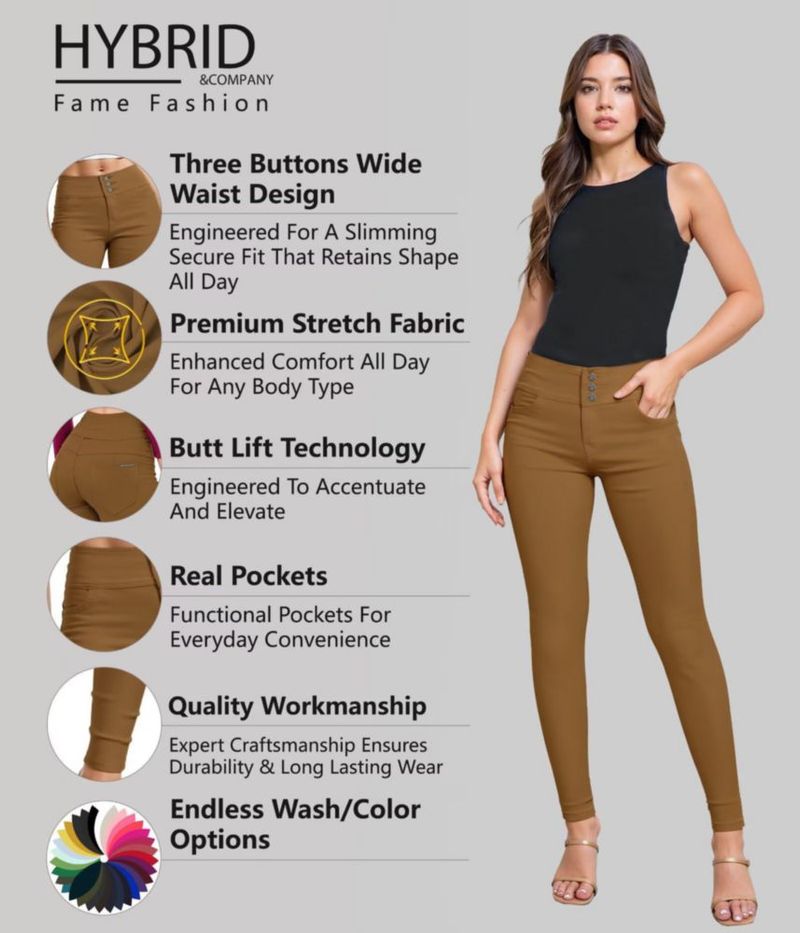 Pantalones Hybrid & Company P45058SKX Tabaco 20