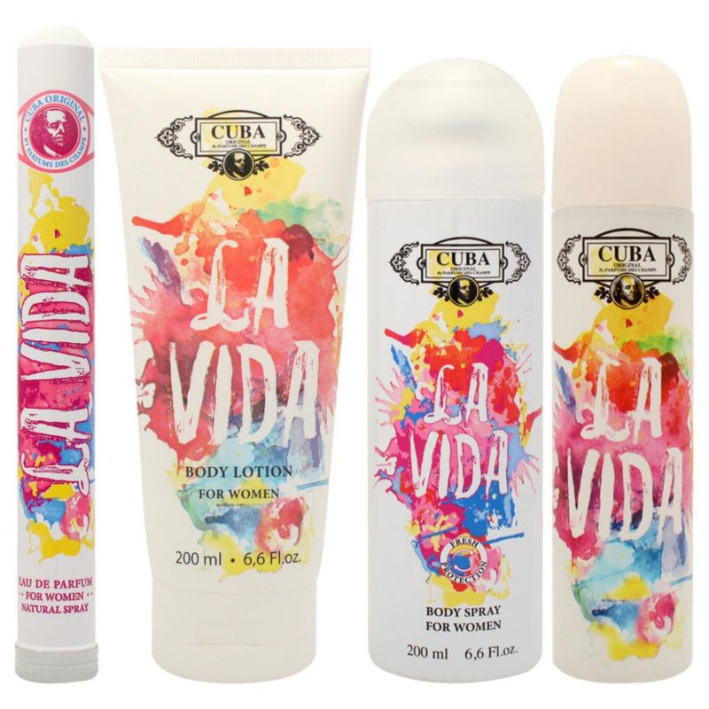 Set de regalo Perfume Cuba La Vida para mujer de 100 ml 35 ml 200 ml