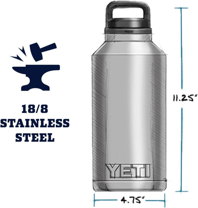 Botella YETI 19 L Oliva/Naranja con Tapa Chug