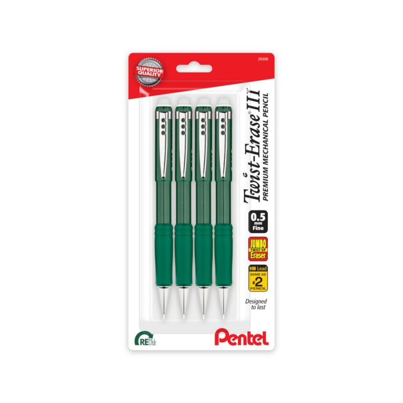 Portaminas Pentel 05 mm Verde - Pack de 4