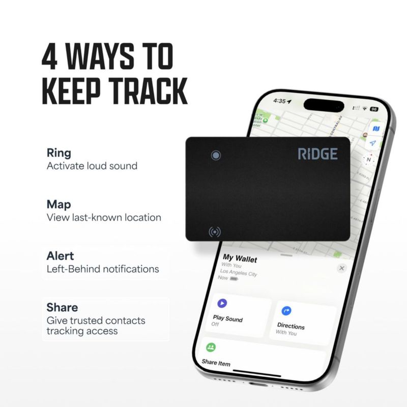 Tarjeta Rastreadora The Ridge para Apple/Android IP68 Inalámbrica