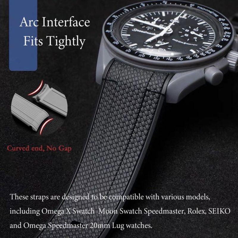 Correa de reloj Nizonlaie de silicona 20 mm para Moonwatch