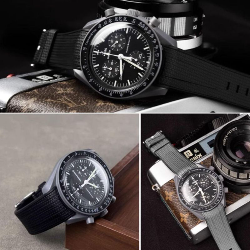 Correa de reloj Nizonlaie de silicona 20 mm para Moonwatch
