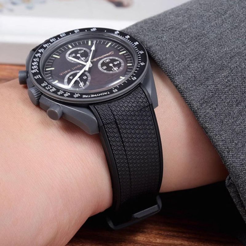 Correa de reloj Nizonlaie de silicona 20 mm para Moonwatch