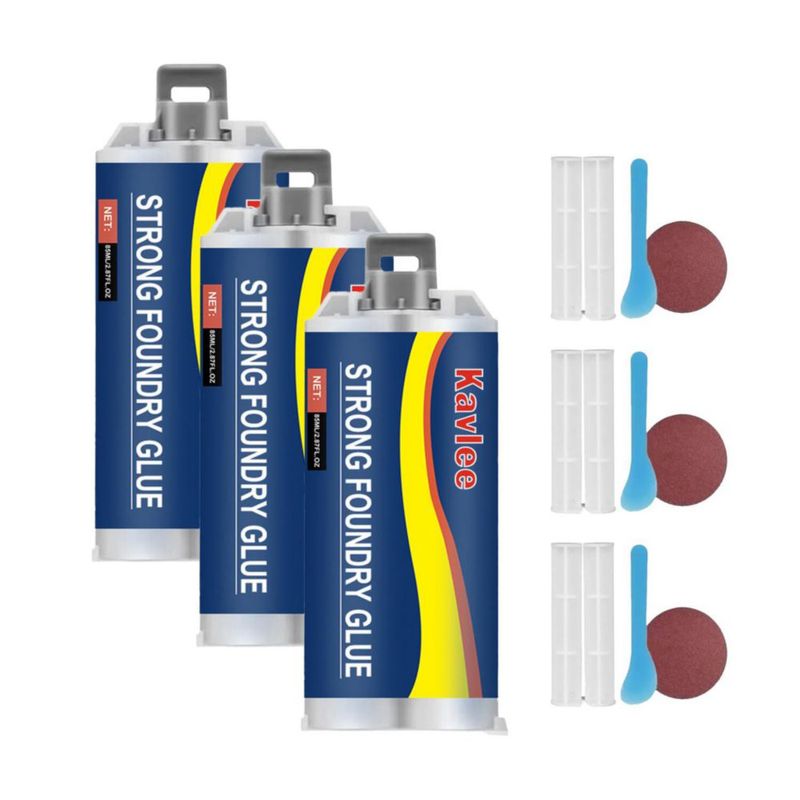 Pegamento KAVLEE para Fundición - Reparación 85 ml - Kit de 3 - Alta Temperatura