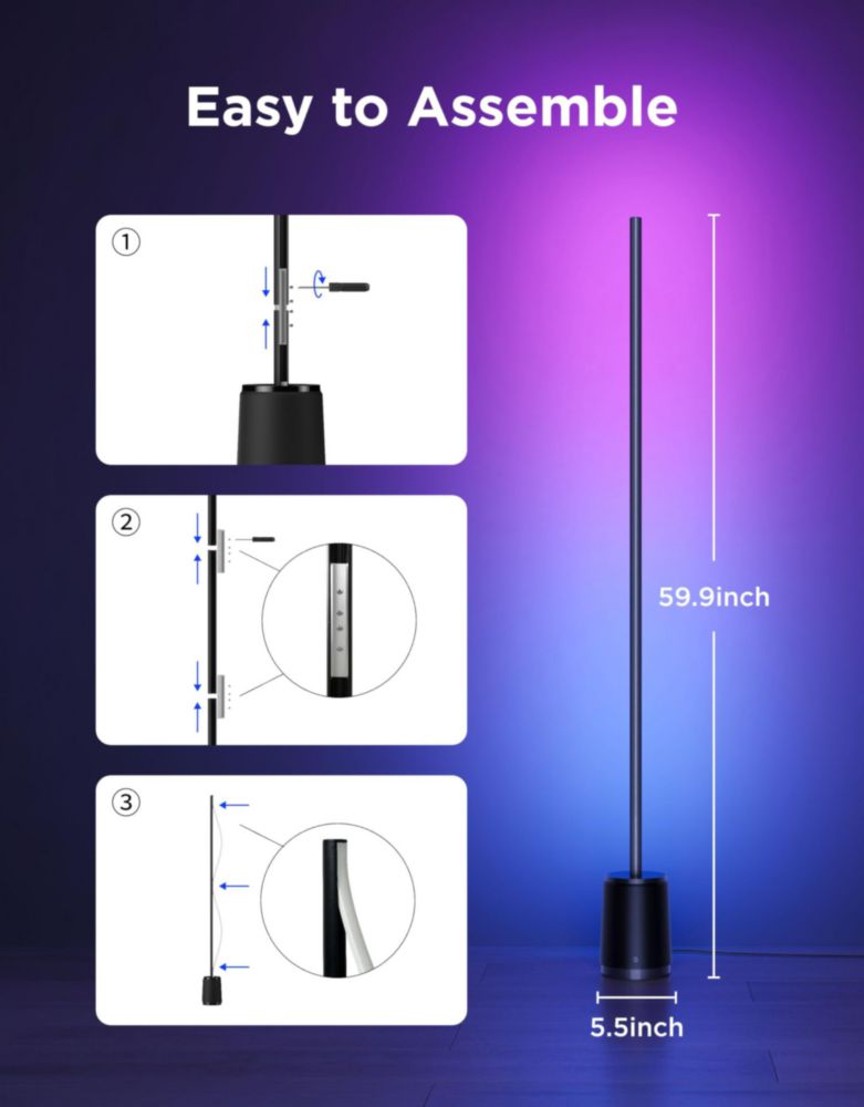 Lámpara de pie Govee 3 Lite RGBIC inteligente con WiFi