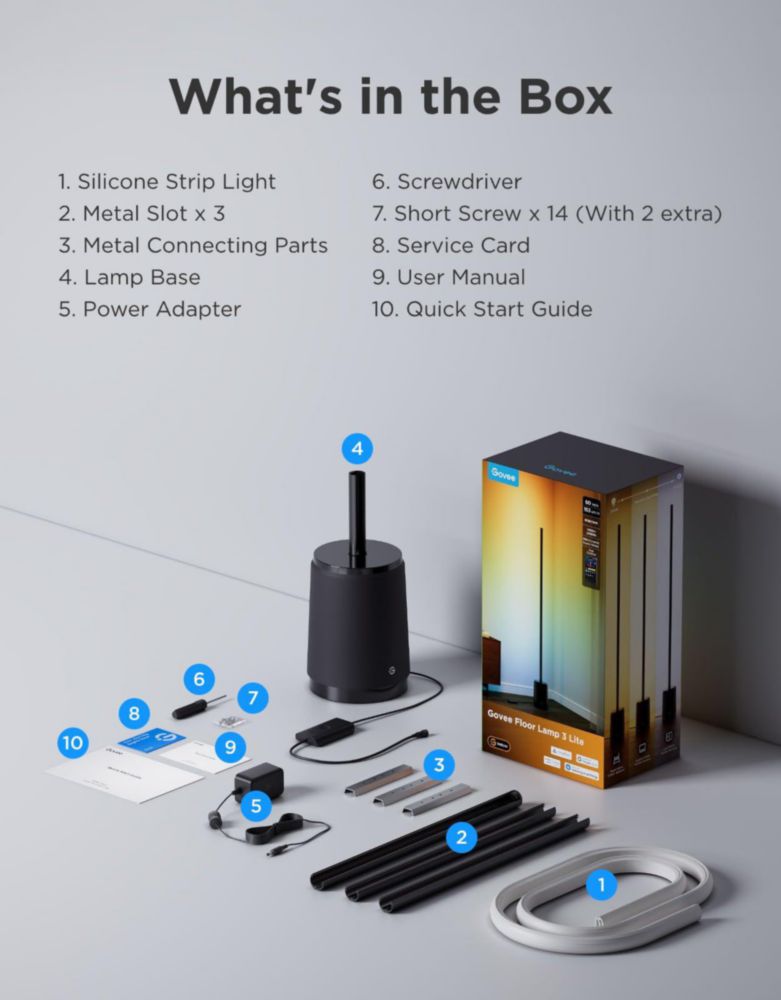 Lámpara de pie Govee 3 Lite RGBIC inteligente con WiFi