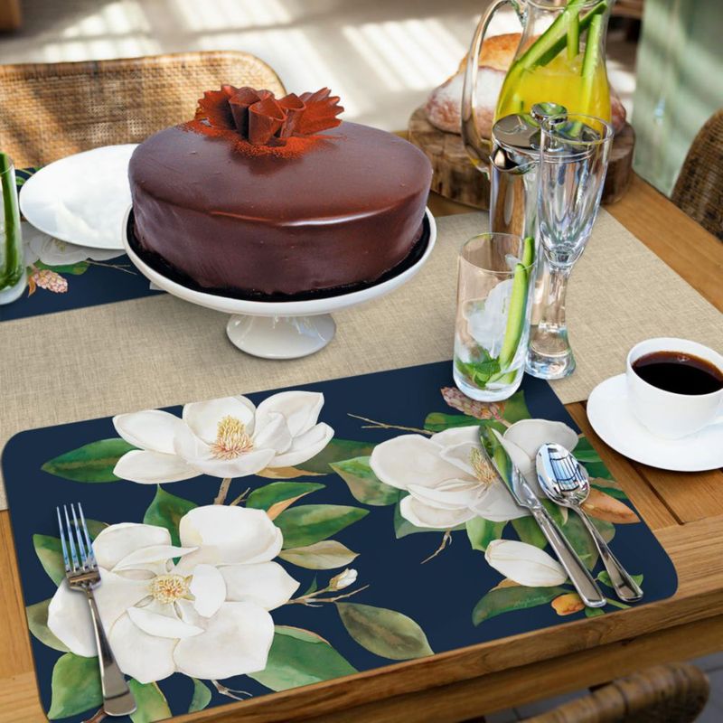 Mantel individual CounterArt 43x29 cm paquete de 4 Magnolia Bloom