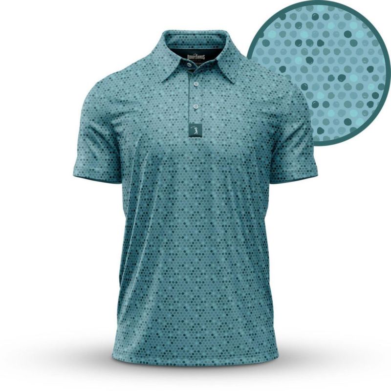 Polo de Golf Bogey Bros Talla S Verde Azulado con UPF 50 y Stretch