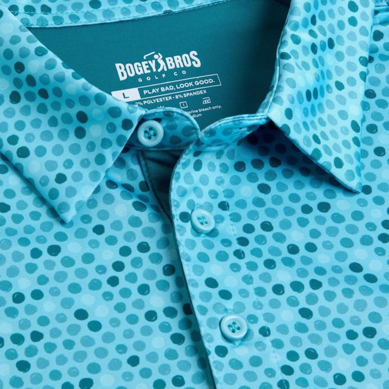 Polo de Golf Bogey Bros Talla S Verde Azulado con UPF 50 y Stretch