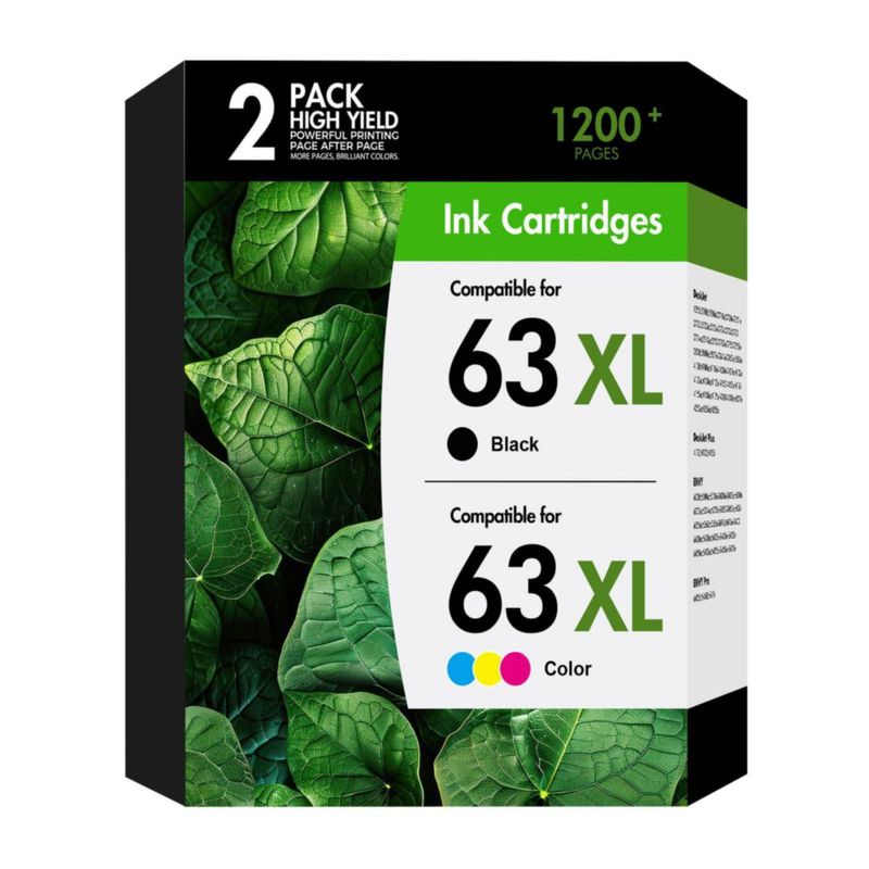 Cartucho de tinta Tonassy 63XL Negro y Color – Pack de 2