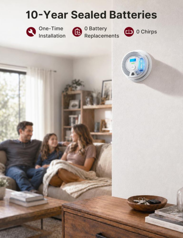 Detector de Humo y CO X‑Sense SC07‑W pack de 12 unidades inalámbrico