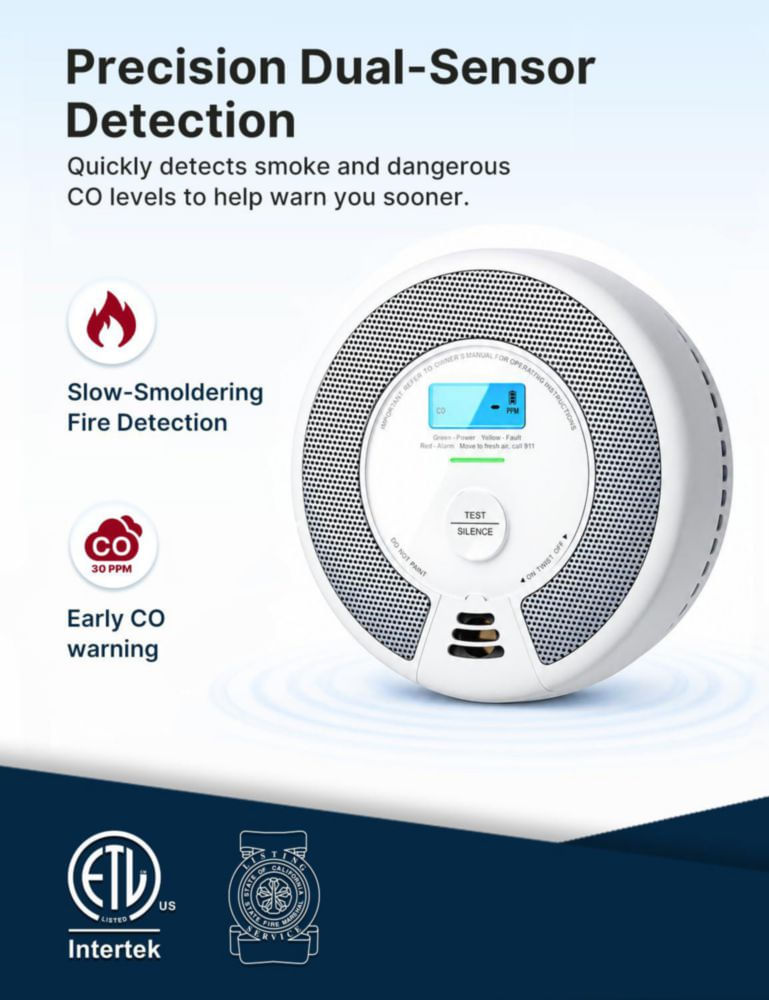 Detector de Humo y CO X‑Sense SC07‑W pack de 12 unidades inalámbrico