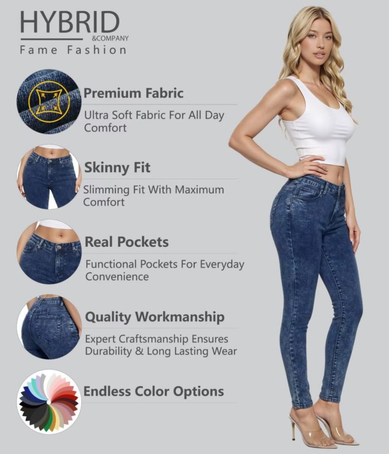 Pantalones Skinny de Denim Lexi XPS37381SK Azul Ácido Talla 10