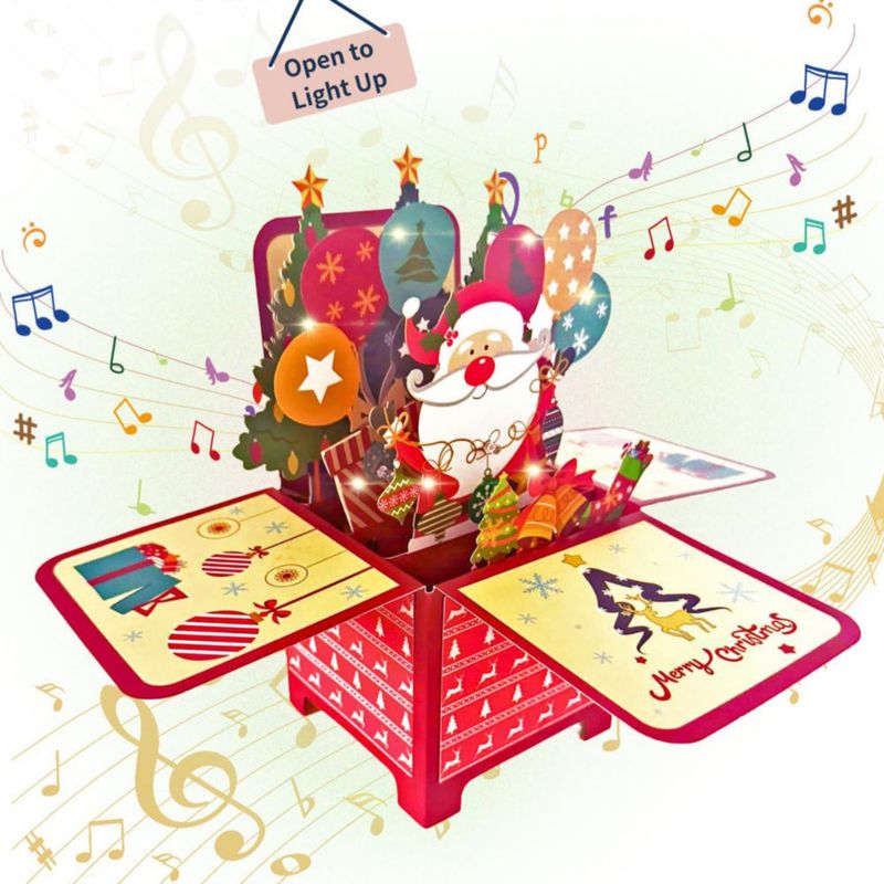 Tarjeta de cumpleaños 3D musical con luces Praisol
