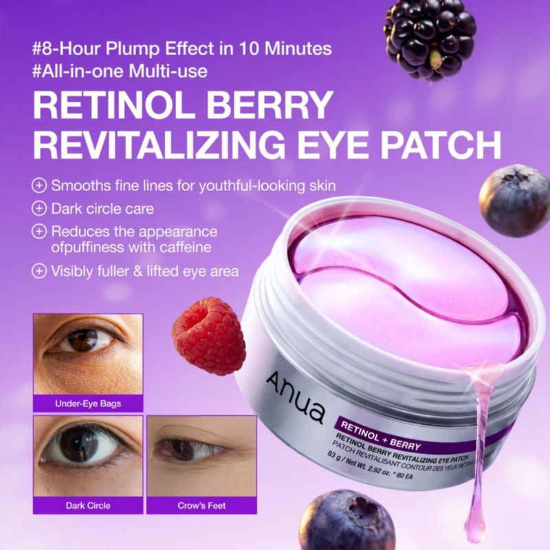 Parche para ojos ANUA Retinol Berry - 60 unidades