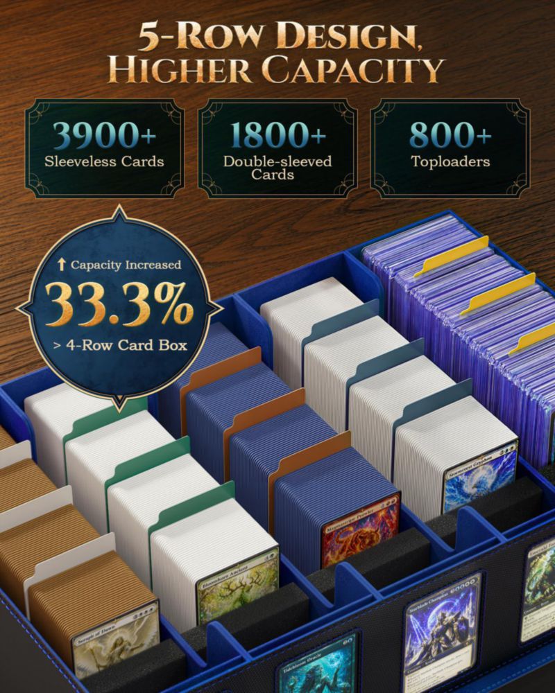 Caja de almacenamiento de cartas MoKo 3900+ capacidad negra y azul