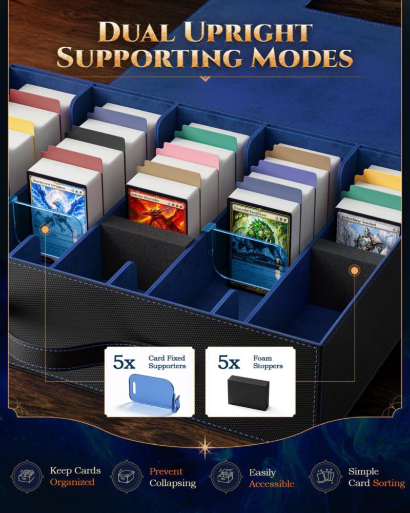 Caja de almacenamiento de cartas MoKo 3900+ capacidad negra y azul