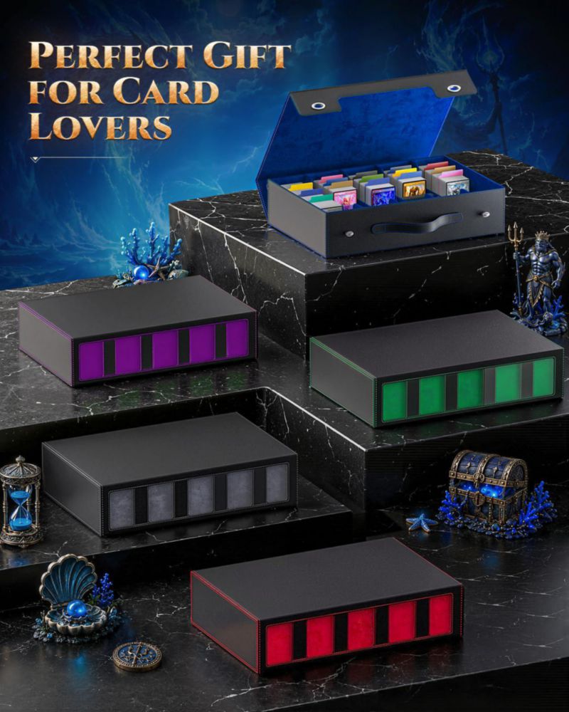 Caja de almacenamiento de cartas MoKo 3900+ capacidad negra y azul
