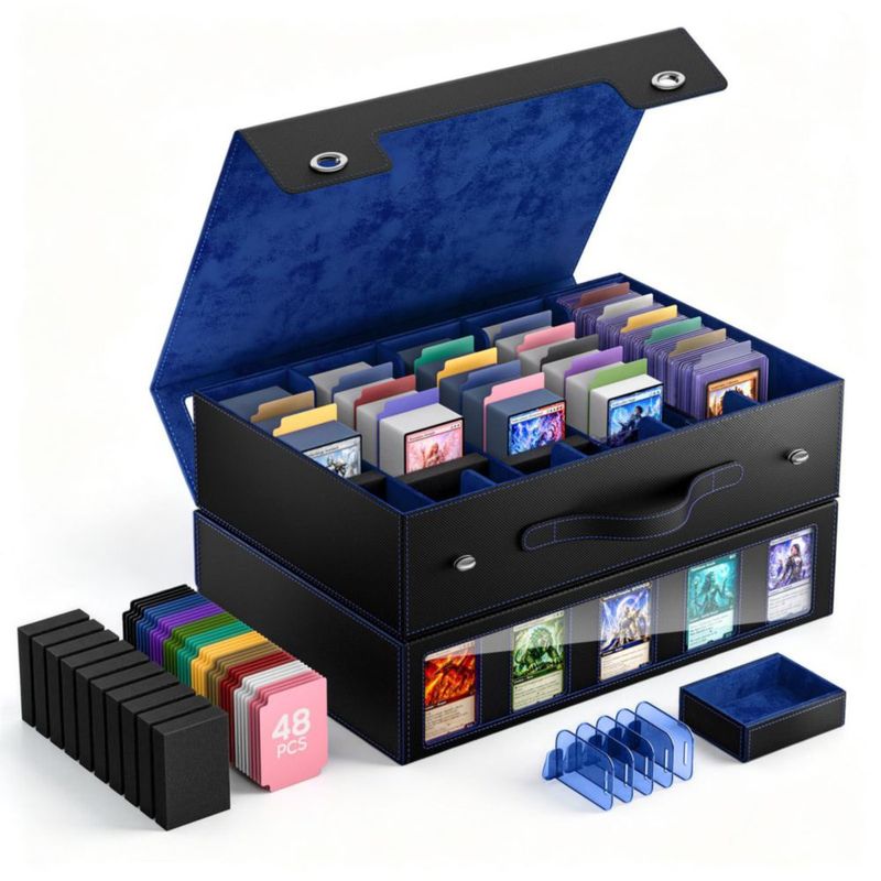 Caja de almacenamiento de cartas MoKo 3900+ capacidad negra y azul