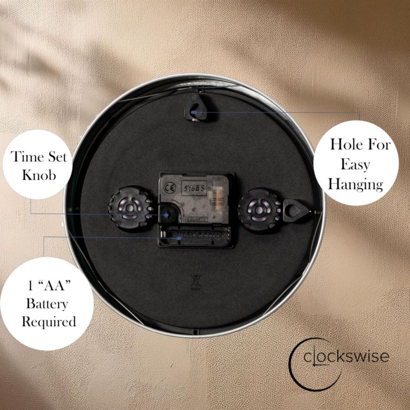 Reloj de pared redondo de 25 cm Clockswise con movimiento de cuarzo silencioso
