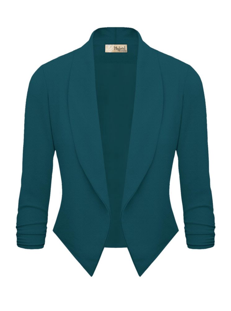Blazer Hybrid & Company Turquesa 2X Manga Fruncida